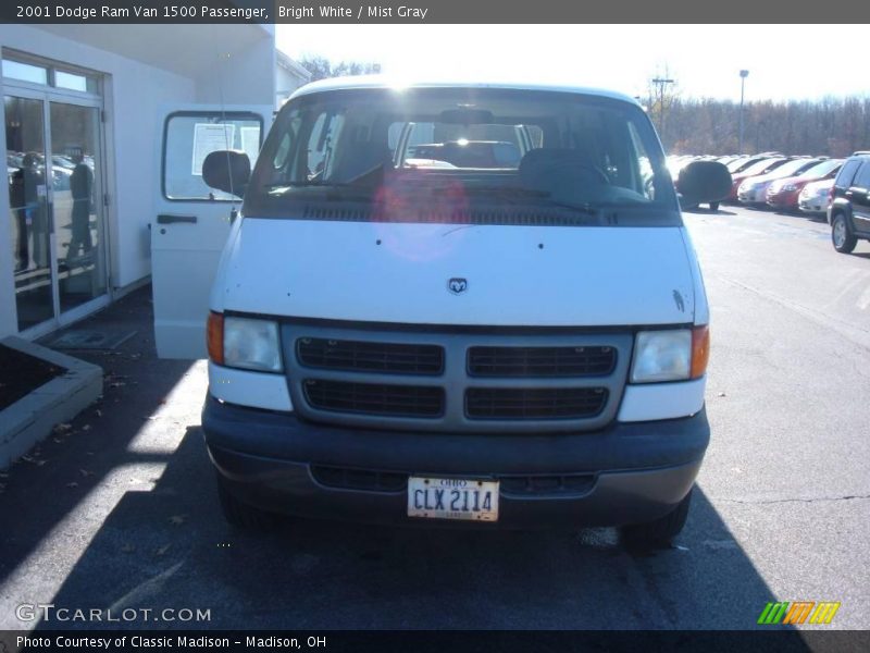 Bright White / Mist Gray 2001 Dodge Ram Van 1500 Passenger