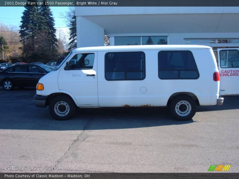 Bright White / Mist Gray 2001 Dodge Ram Van 1500 Passenger
