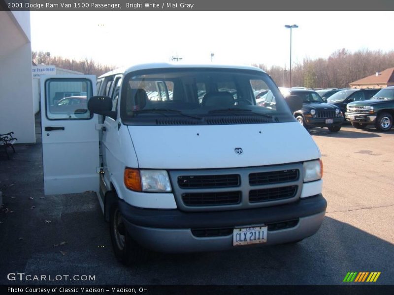 Bright White / Mist Gray 2001 Dodge Ram Van 1500 Passenger