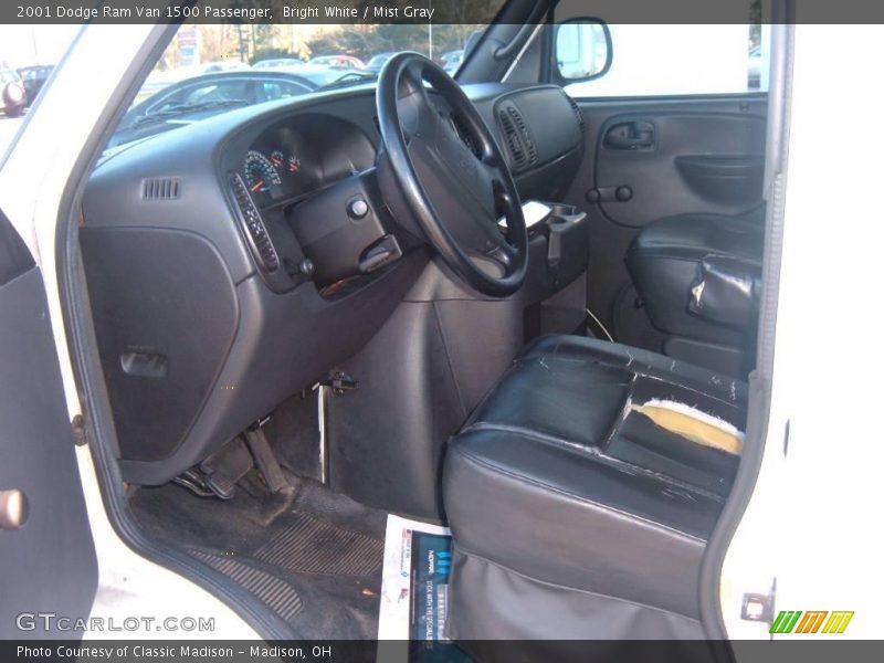 Bright White / Mist Gray 2001 Dodge Ram Van 1500 Passenger