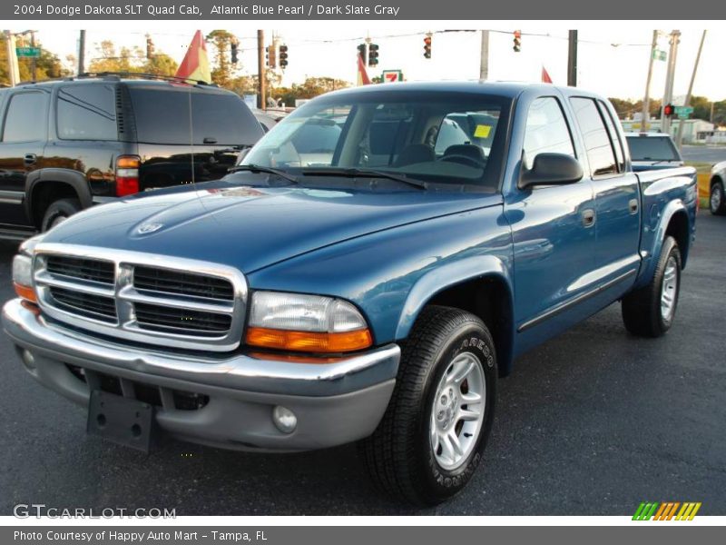 Atlantic Blue Pearl / Dark Slate Gray 2004 Dodge Dakota SLT Quad Cab