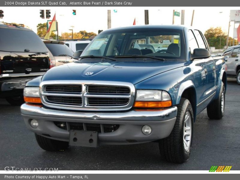 Atlantic Blue Pearl / Dark Slate Gray 2004 Dodge Dakota SLT Quad Cab