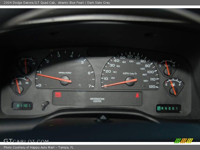 Atlantic Blue Pearl / Dark Slate Gray 2004 Dodge Dakota SLT Quad Cab