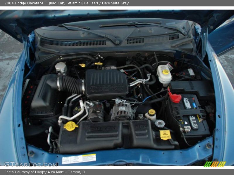 Atlantic Blue Pearl / Dark Slate Gray 2004 Dodge Dakota SLT Quad Cab