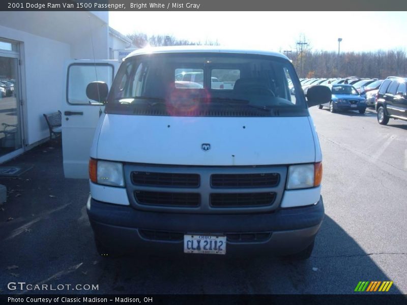 Bright White / Mist Gray 2001 Dodge Ram Van 1500 Passenger
