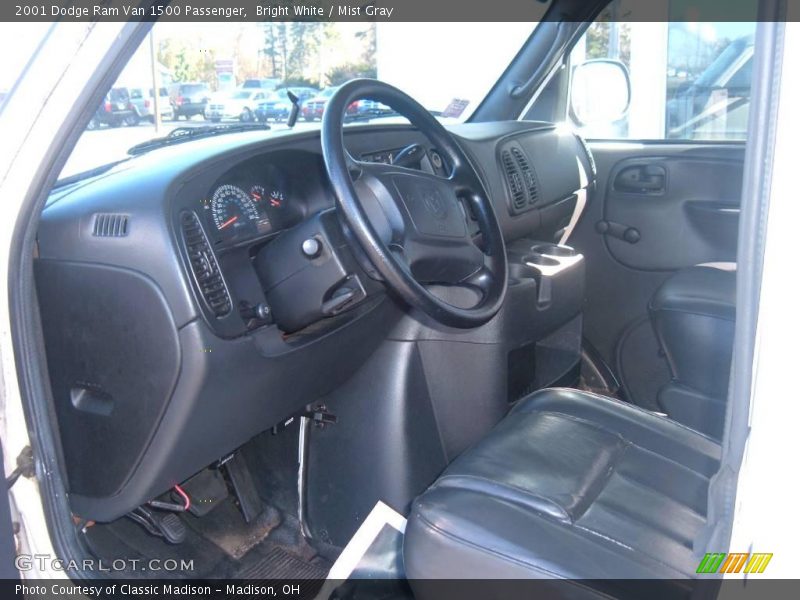 Bright White / Mist Gray 2001 Dodge Ram Van 1500 Passenger