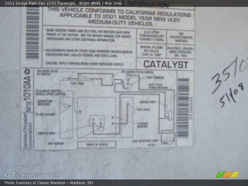 Bright White / Mist Gray 2001 Dodge Ram Van 1500 Passenger