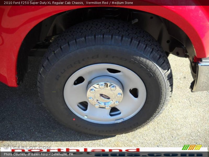 Vermillion Red / Medium Stone 2010 Ford F250 Super Duty XL Regular Cab Chassis