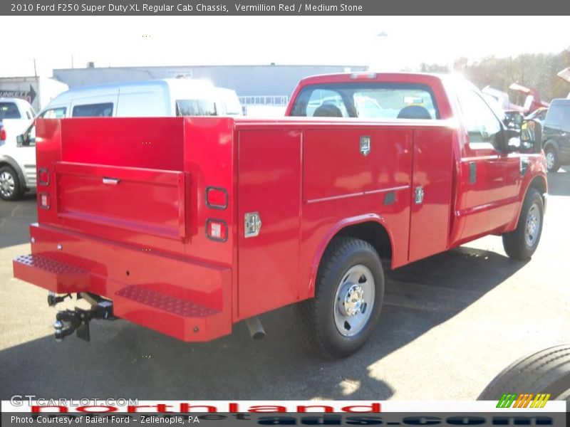 Vermillion Red / Medium Stone 2010 Ford F250 Super Duty XL Regular Cab Chassis