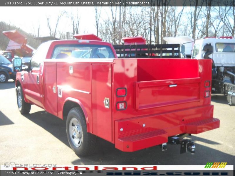 Vermillion Red / Medium Stone 2010 Ford F250 Super Duty XL Regular Cab Chassis