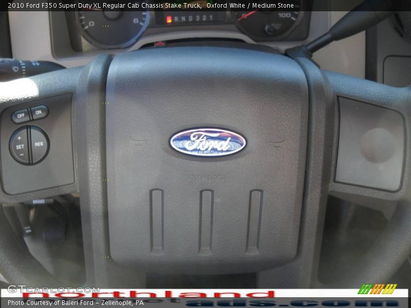 Oxford White / Medium Stone 2010 Ford F350 Super Duty XL Regular Cab Chassis Stake Truck