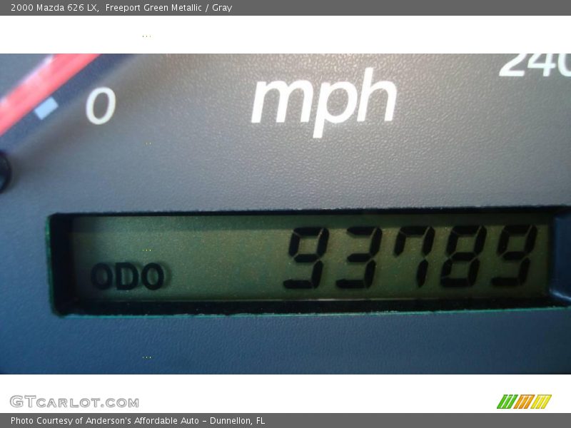 Freeport Green Metallic / Gray 2000 Mazda 626 LX