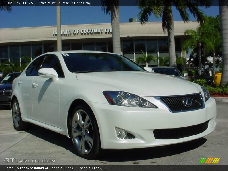 Starfire White Pearl / Light Gray 2009 Lexus IS 250
