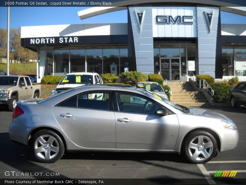 Liquid Silver Metallic / Ebony Black 2008 Pontiac G6 Sedan