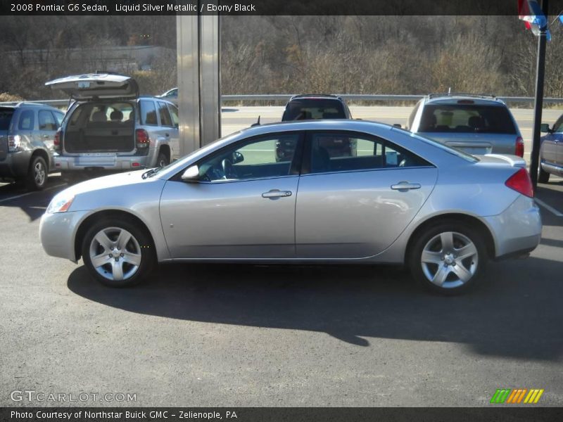 Liquid Silver Metallic / Ebony Black 2008 Pontiac G6 Sedan
