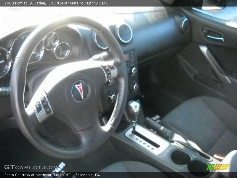 Liquid Silver Metallic / Ebony Black 2008 Pontiac G6 Sedan
