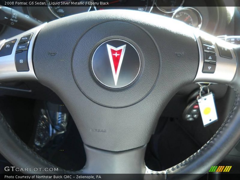 Liquid Silver Metallic / Ebony Black 2008 Pontiac G6 Sedan