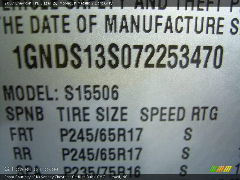 Moondust Metallic / Light Gray 2007 Chevrolet TrailBlazer LS