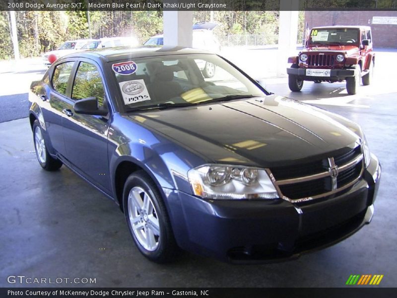 Modern Blue Pearl / Dark Khaki/Light Graystone 2008 Dodge Avenger SXT