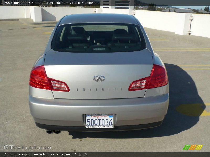 Desert Platinum Metallic / Graphite 2003 Infiniti G 35 Sedan