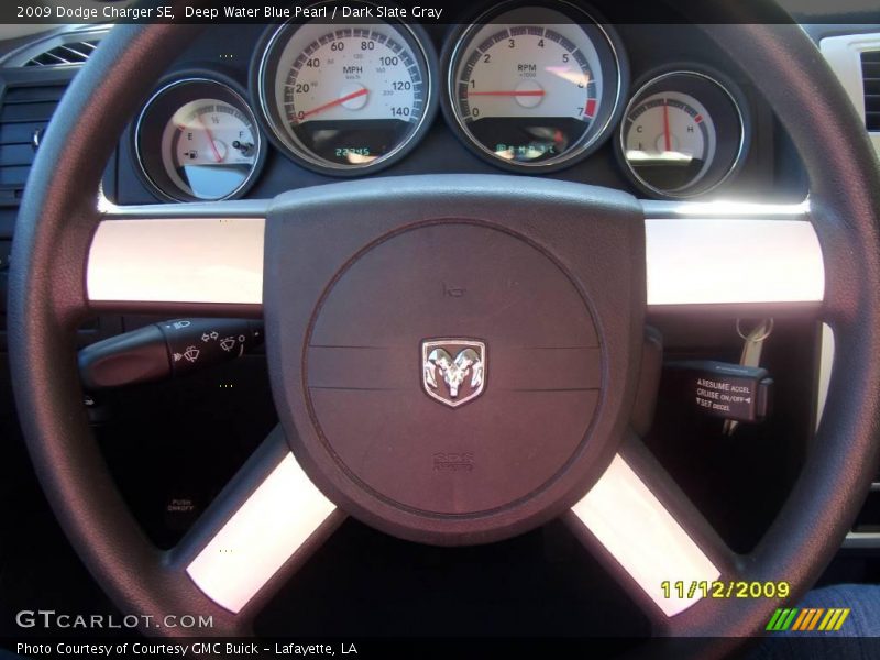 Deep Water Blue Pearl / Dark Slate Gray 2009 Dodge Charger SE