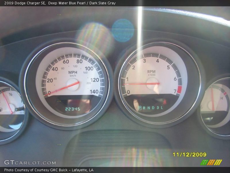 Deep Water Blue Pearl / Dark Slate Gray 2009 Dodge Charger SE