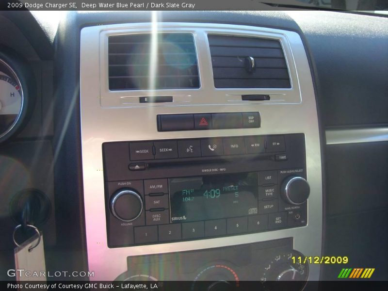Deep Water Blue Pearl / Dark Slate Gray 2009 Dodge Charger SE