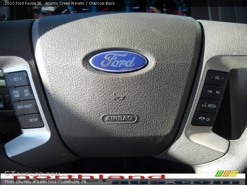 Atlantis Green Metallic / Charcoal Black 2010 Ford Fusion SE