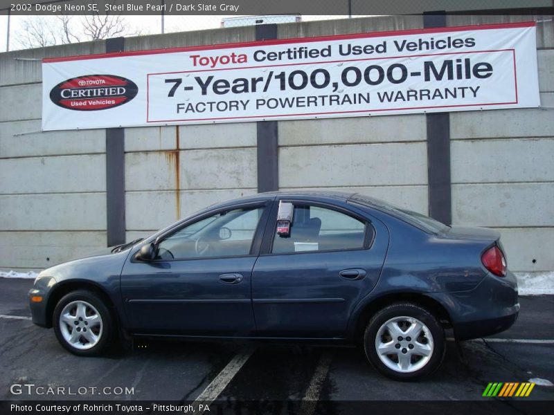 Steel Blue Pearl / Dark Slate Gray 2002 Dodge Neon SE