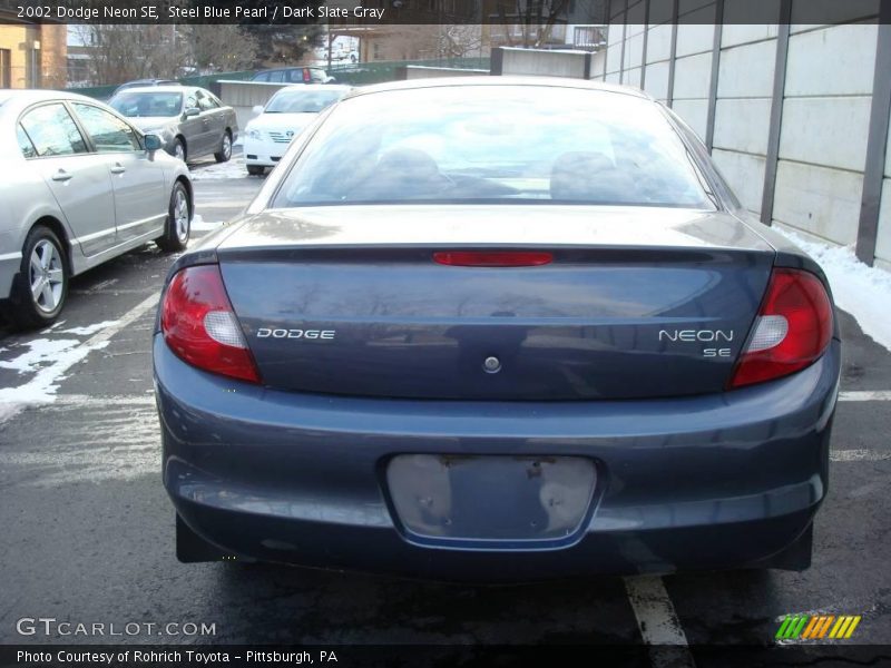Steel Blue Pearl / Dark Slate Gray 2002 Dodge Neon SE