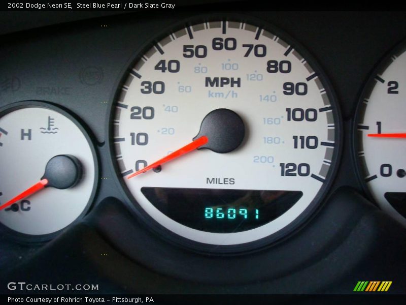 Steel Blue Pearl / Dark Slate Gray 2002 Dodge Neon SE