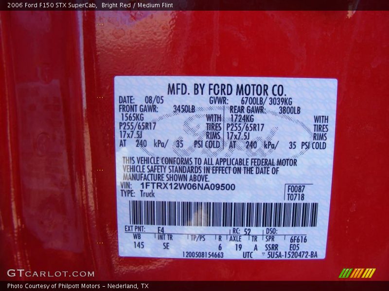Bright Red / Medium Flint 2006 Ford F150 STX SuperCab