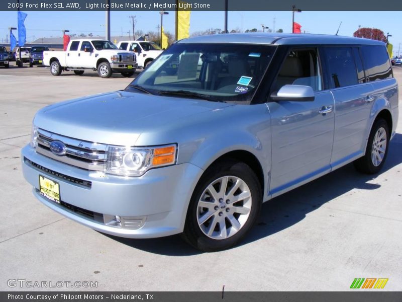 Light Ice Blue Metallic / Medium Light Stone 2009 Ford Flex SEL AWD
