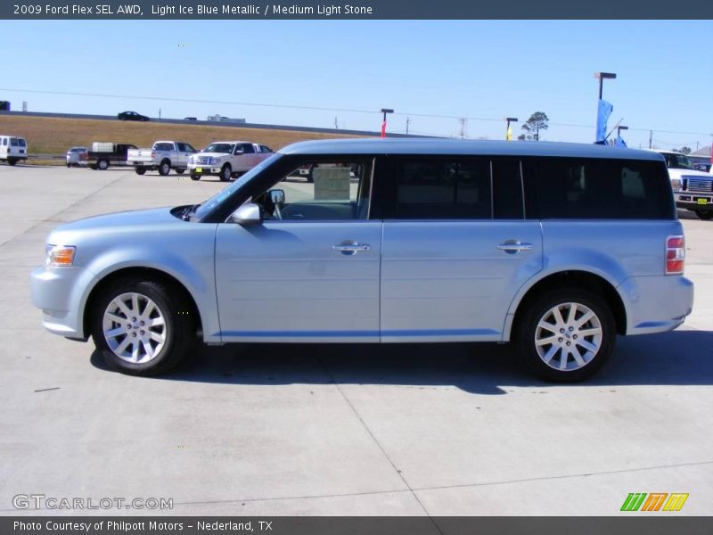 Light Ice Blue Metallic / Medium Light Stone 2009 Ford Flex SEL AWD