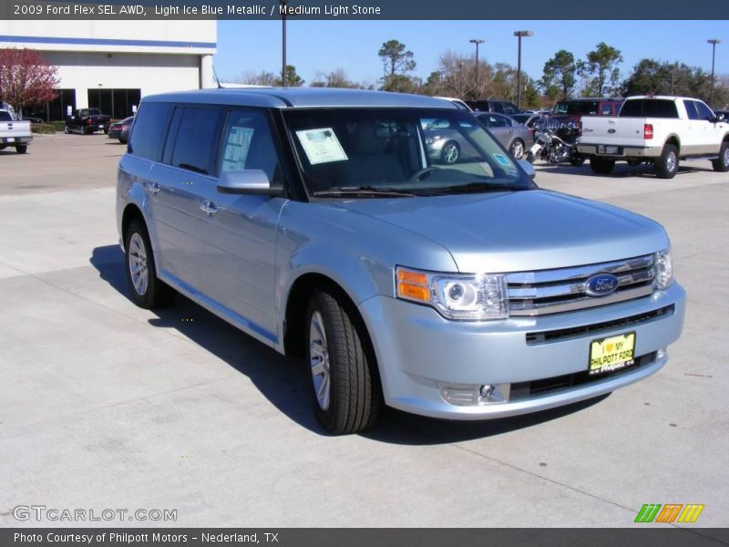 Light Ice Blue Metallic / Medium Light Stone 2009 Ford Flex SEL AWD