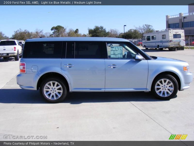 Light Ice Blue Metallic / Medium Light Stone 2009 Ford Flex SEL AWD