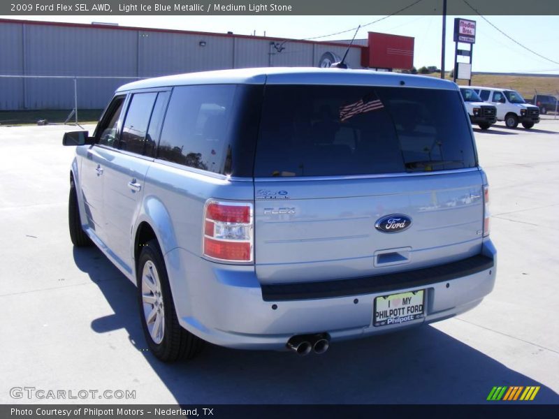 Light Ice Blue Metallic / Medium Light Stone 2009 Ford Flex SEL AWD
