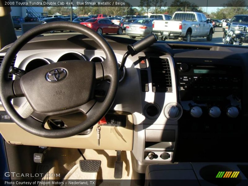 Blue Streak Metallic / Beige 2008 Toyota Tundra Double Cab 4x4