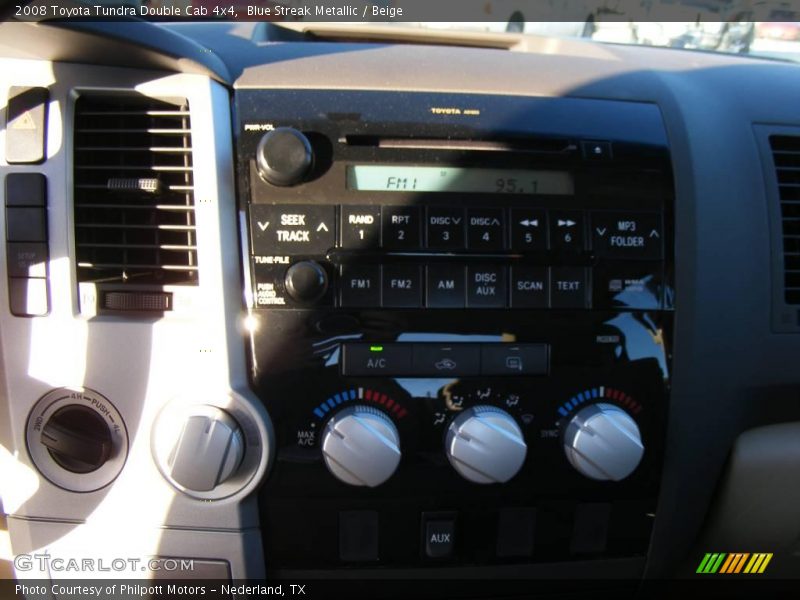 Blue Streak Metallic / Beige 2008 Toyota Tundra Double Cab 4x4