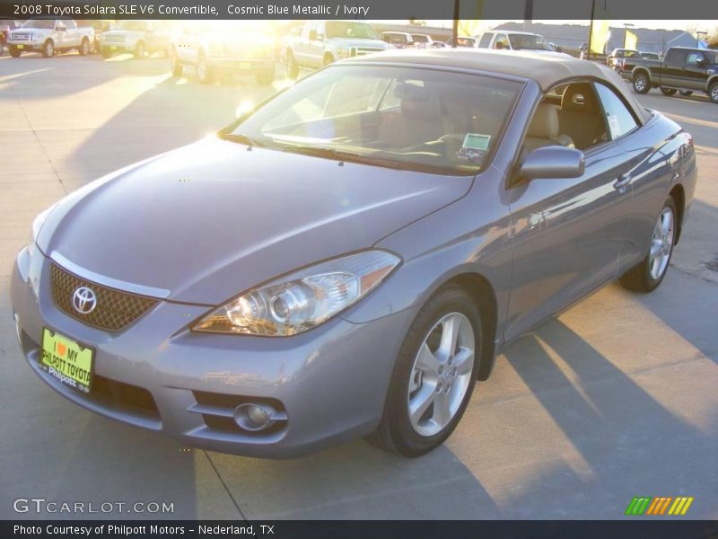 Cosmic Blue Metallic / Ivory 2008 Toyota Solara SLE V6 Convertible