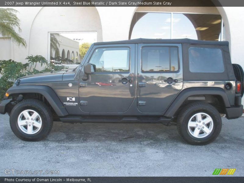 Steel Blue Metallic / Dark Slate Gray/Medium Slate Gray 2007 Jeep Wrangler Unlimited X 4x4