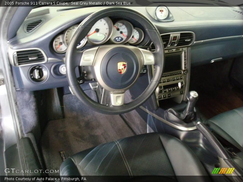 Seal Grey Metallic / Dark Sea Blue 2005 Porsche 911 Carrera S Coupe