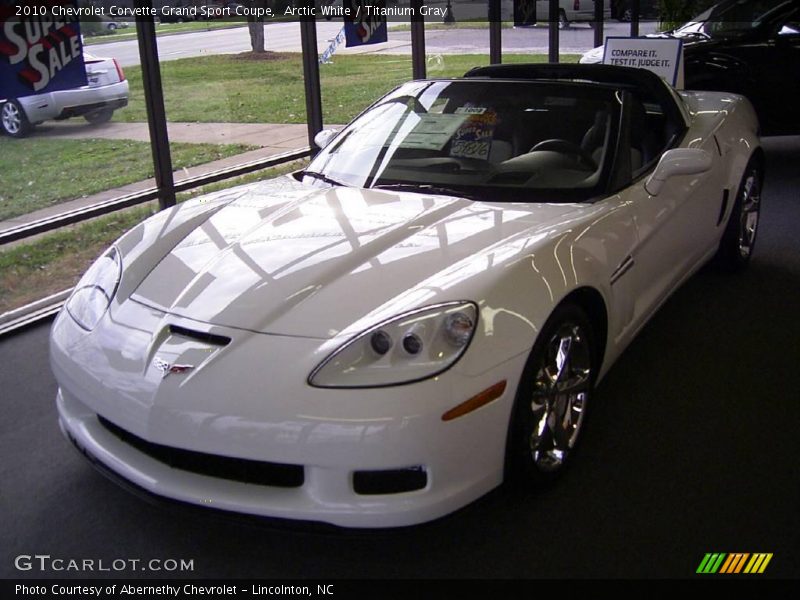 Arctic White / Titanium Gray 2010 Chevrolet Corvette Grand Sport Coupe