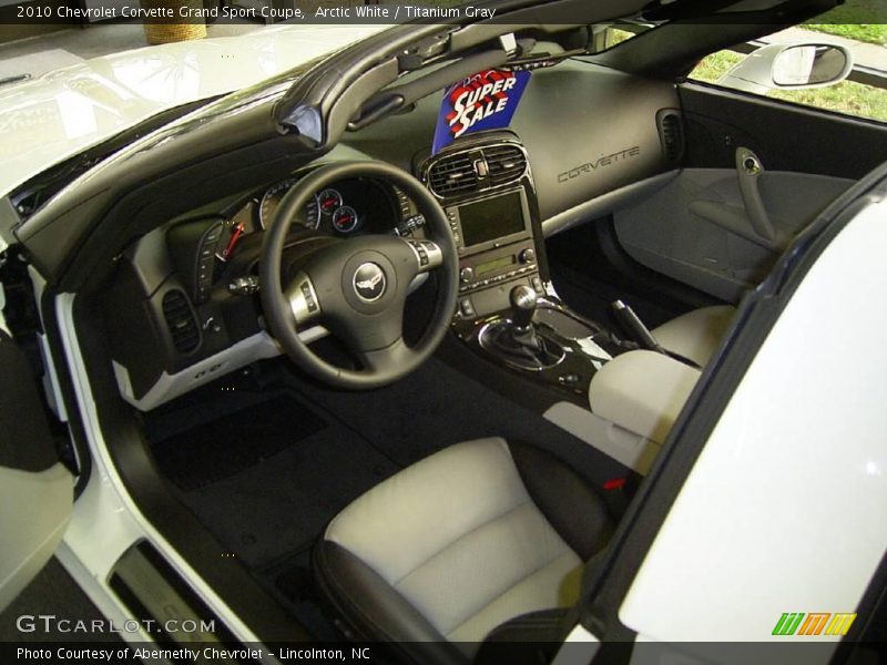 Arctic White / Titanium Gray 2010 Chevrolet Corvette Grand Sport Coupe