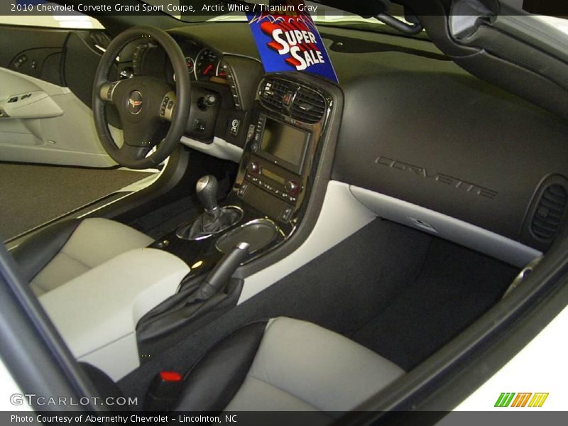 Arctic White / Titanium Gray 2010 Chevrolet Corvette Grand Sport Coupe