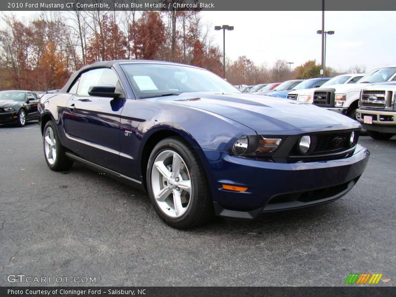 Kona Blue Metallic / Charcoal Black 2010 Ford Mustang GT Convertible