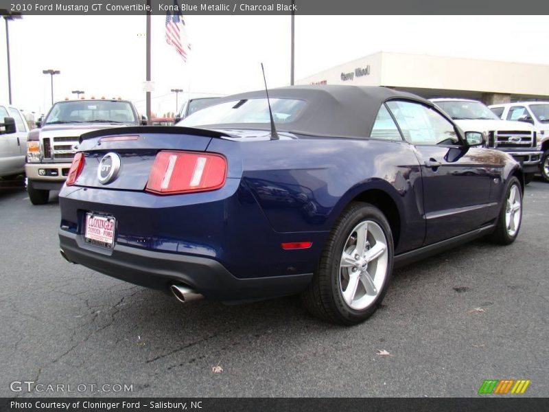 Kona Blue Metallic / Charcoal Black 2010 Ford Mustang GT Convertible