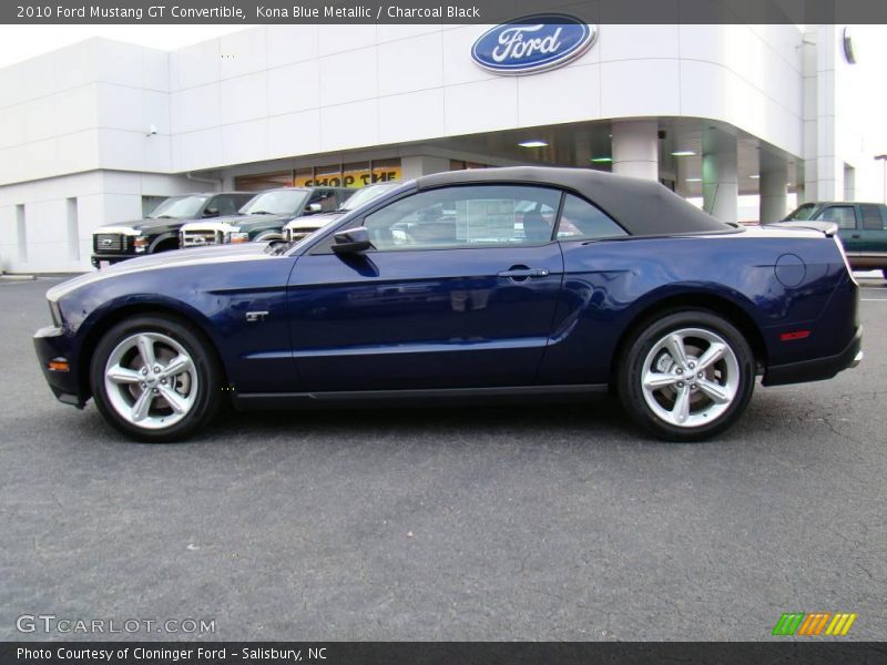 Kona Blue Metallic / Charcoal Black 2010 Ford Mustang GT Convertible