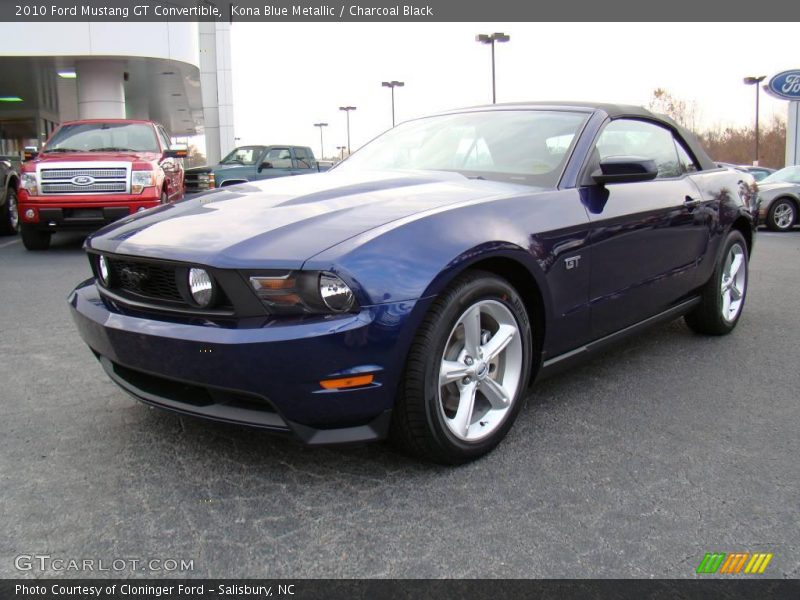 Kona Blue Metallic / Charcoal Black 2010 Ford Mustang GT Convertible