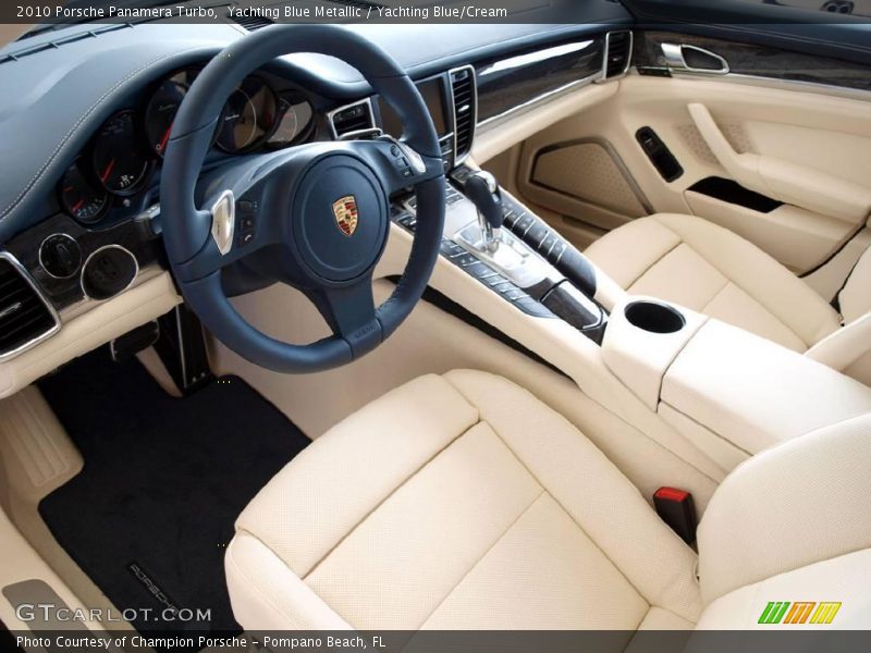 Yachting Blue Metallic / Yachting Blue/Cream 2010 Porsche Panamera Turbo